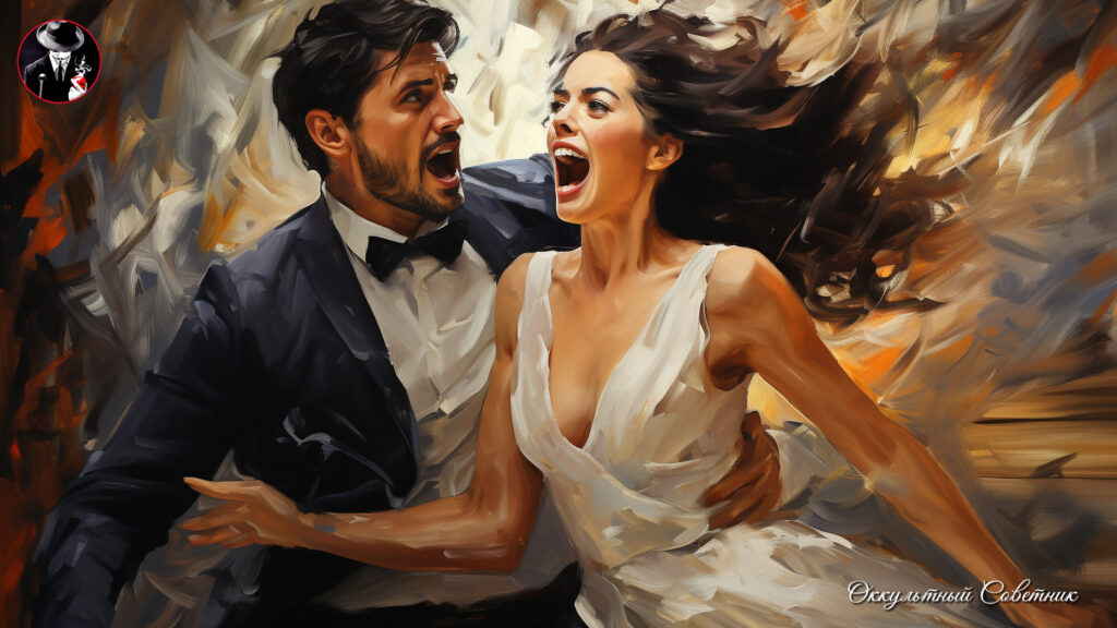 groom and bride are screaming at the wedding