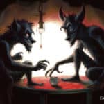 malfetto666 a devil and a man seat at the opposite sides of the 39ddfdd0 b981 446f 9426 52b90946dd14