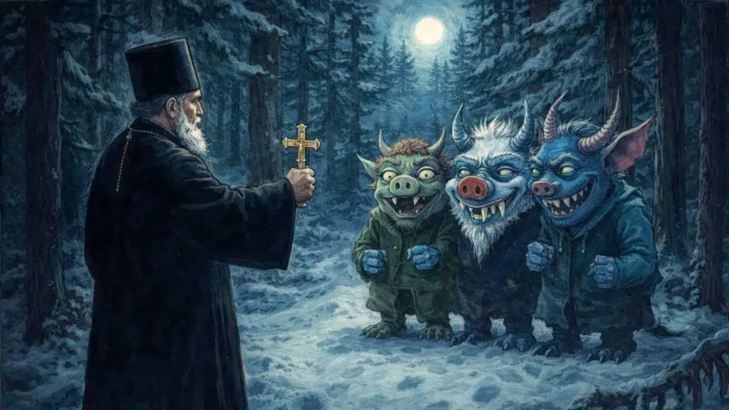 Куда черти на Святки батюшку завели