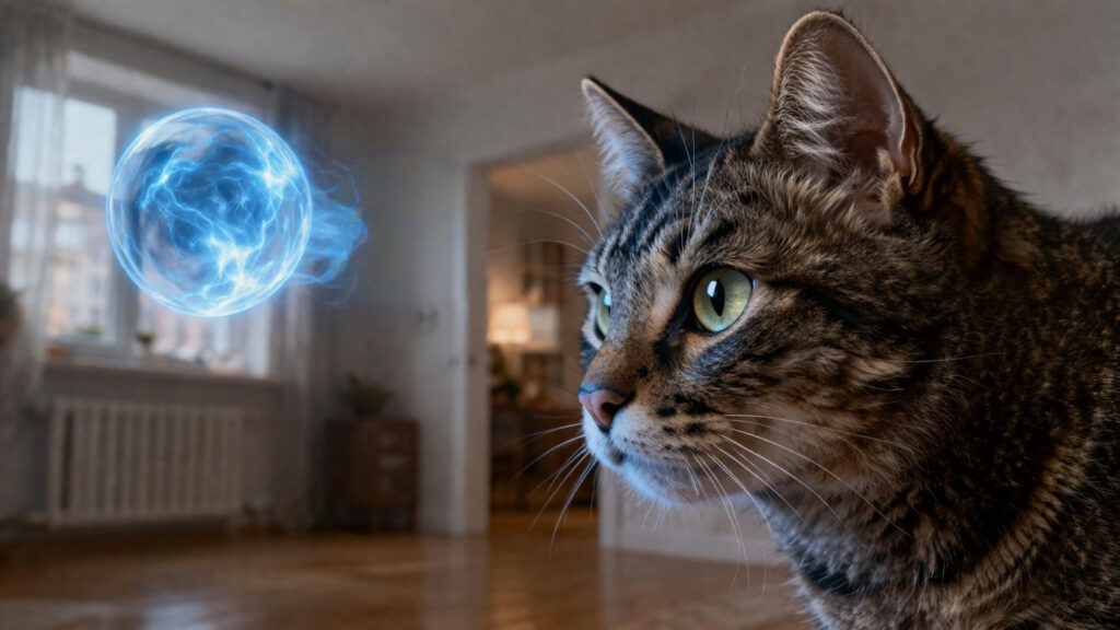 Кот ловит кого-то невидимого под потолком — что он видит и почему соль и полынь не помогают